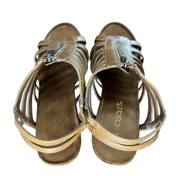 AEROSOLES Brown Strappy Wedge Sandals, Size 7 - Picture 4 of 10